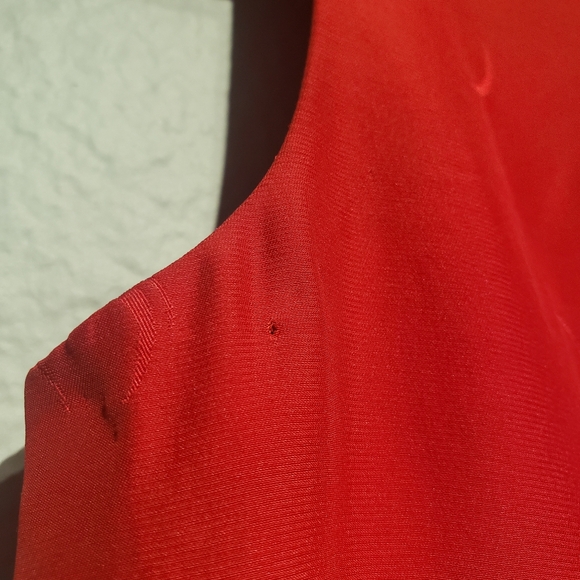 Red Handmade Silk Cheongsam Style Cocktail Dress - Picture 7 of 7